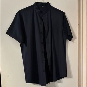 Men's Black Short Sleeve Button Up Shirt